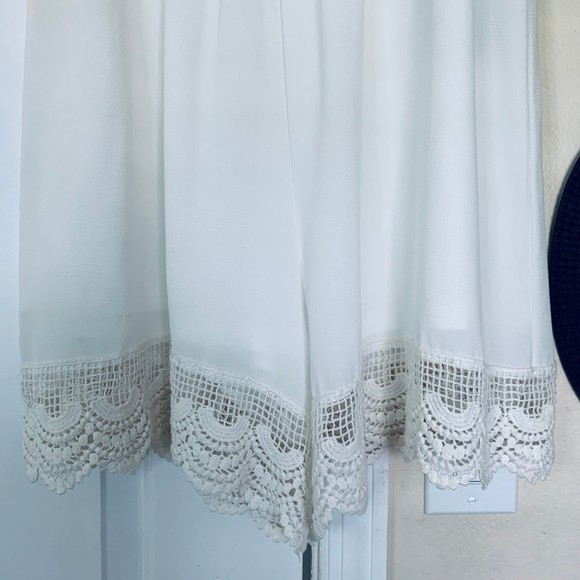 Paradise USA Embroidered Lace Dressy Flowy Romper/Jumpsuit - Ivory | Size: S - Picture 5 of 11